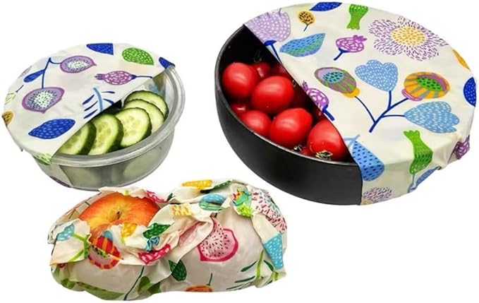 Fig Beeswax Wraps for Food, Eco-Friendly Beeswax Food Wraps, Bread Swich Wrapper Swich Bees Wax Paper for Covering Food Bowls