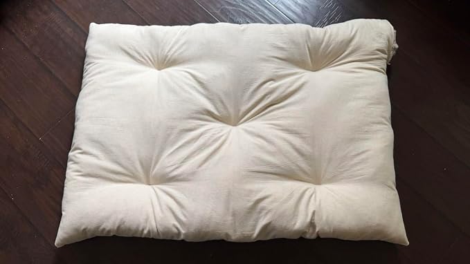 Rectangular Muslin Dog Bed Insert with Raw Cotton Filler, Natural Pet Bed Cushion Insert, Breathable Inner Pillow for Dog Bed Covers (Large 42"x29"x5")