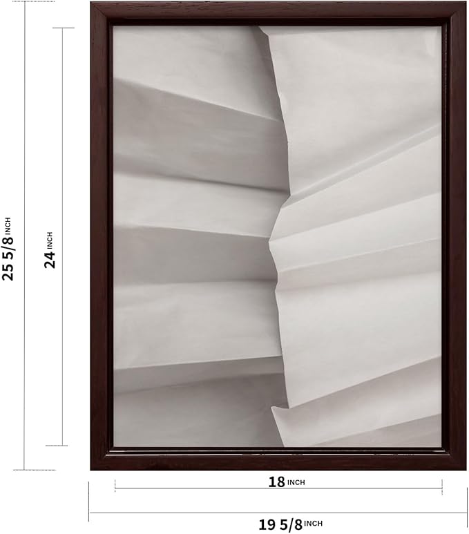 Monem Art Minimalist Folded Paper Texture Print - Neutral Abstract Modern Art Poster - Wall Decor for Living Room, Bedroom or Office - 18x24 Brown Framed CANVAS Wall Art by Mareike Bohmer