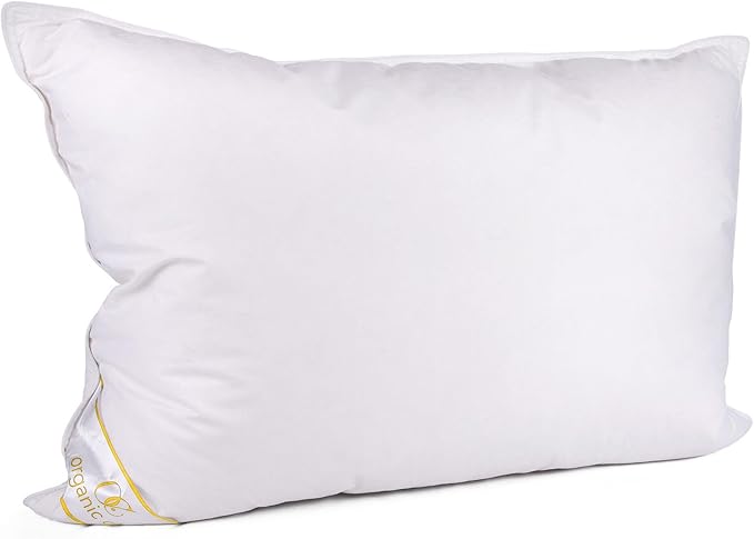 Wool Pillow – 100% Cotton Cover, Breathable & Temperature Regulating Bed Pillow, Natural Sheep Wool Fill, Hypoallergenic Sleeping Pillow (Queen, Ultra Firm, Duck Down)