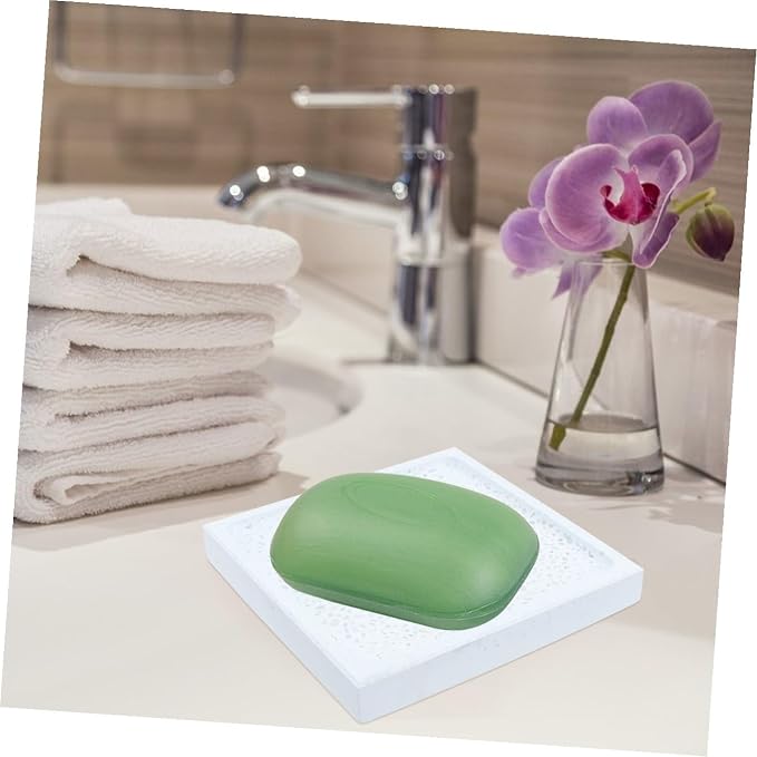UKCOCO Diatomite Soap Dish Tray Natural Water Absorbent Soap Holder for Bathroom Easy to Clean and Maintain