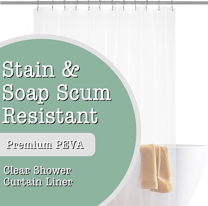 Fomaily Shower Curtain Liner - Water Resistant - PEVA - Non-Toxic - Eco-Friendly - No Chemical Odor - Rust Proof Grommets – 72x72