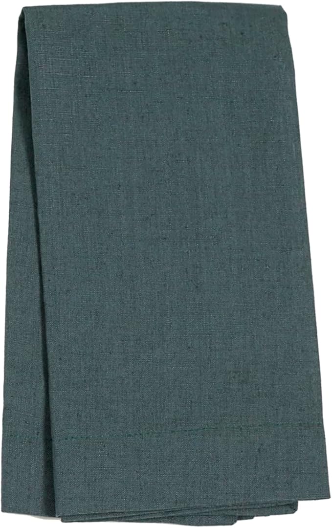 Huddleson Petrol Teal Green Linen Napkin 20x20 (Set of Four) Luxury Italian Linen Napkin Sewn in US