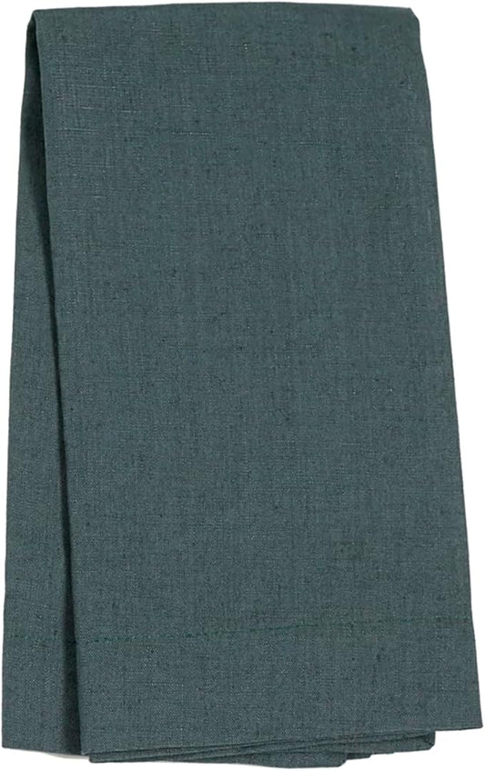 Huddleson Petrol Teal Green Linen Napkin 20x20 (Set of Four) Luxury Italian Linen Napkin Sewn in US