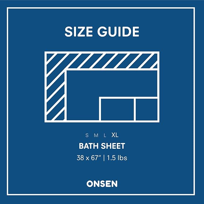 ONSEN Supima® Waffle Bath Sheet, Large, Quick Dry Lint Free 100% USA Cotton, Oversize Lightweight Absorbent Bath Sheet, 38x67 in (Cinder Grey, 1x Bath Sheet)