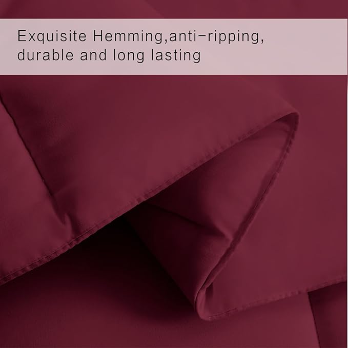 COHOME Premium Oversized Queen Size Comforter, All-Season Quilted Down Alternative Duvet Insert, Luxury Hotel GentleSoft Comforter with Anti-Clump Tech & 8 Tabs - Reversible - Burgundy 98x98 inches