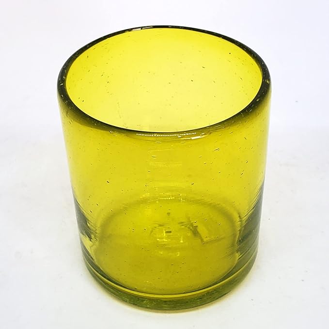 Solid Yellow 9 oz Short Tumblers (set of 6), Recycled Glass, Lead-free, Toxin-Free (9oz Tumbler)