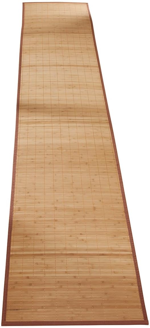 WalterDrake Miles Kimball Bamboo Non-Slip Runner with Nylon Trim, 23” x 118” – Narrow Rubber Backed Bamboo Runner with Water Resistant Capabilities for Kitchen, Sunroom, Hallway & Entranceway