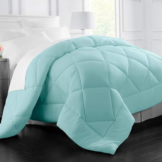Full/Queen Comforter Insert, All Season Down Alternative, Box Stitching, Lightweight Corner Tabs, 89"x89", Gray