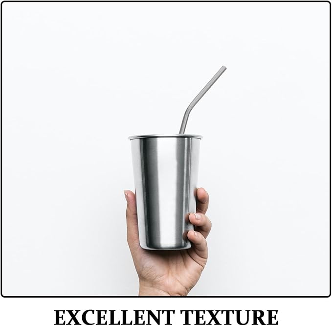 Baluue Reusable Stainless Steel Beverage Straws Set with Cleaning Brush, 18pcs Metal Drinking Straws for Hot Cold Drinks, Smoothies, Juice, Dishwasher Safe, Eco-friendly Kit for Home