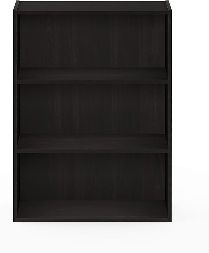 Furinno PASIR Book Shelf, 3-Tier Bookshelf, Storage Shelves Bookcase, 9.7 x 23.7 x 31.5, for Living Room, Bedroom, Home Office, Cinnamon Cherry