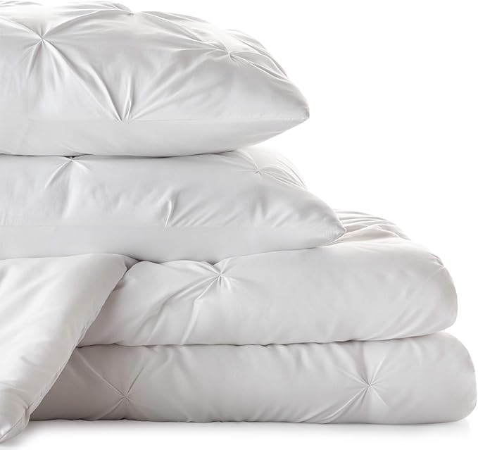 LINENSPA All Season Hypoallergenic Down Alternative Microfiber Comforter, Full, Bright White