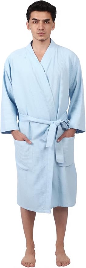 Women's Waffle Bathrobe – 100% Cotton, Lightweight & Absorbent, Spa Robe, Hotel & Lounge Robe