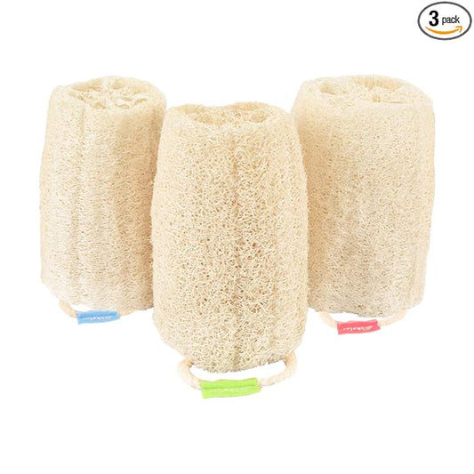 Natural Loofah Sponge - Exfoliating Body Scrubber for Shower Scrubbing, Organic Luffa Sponges, Egyptian Real Loofa, Bath Shower Puff for Bathing, Spa, Massaging Daily Skin Cleansing Care