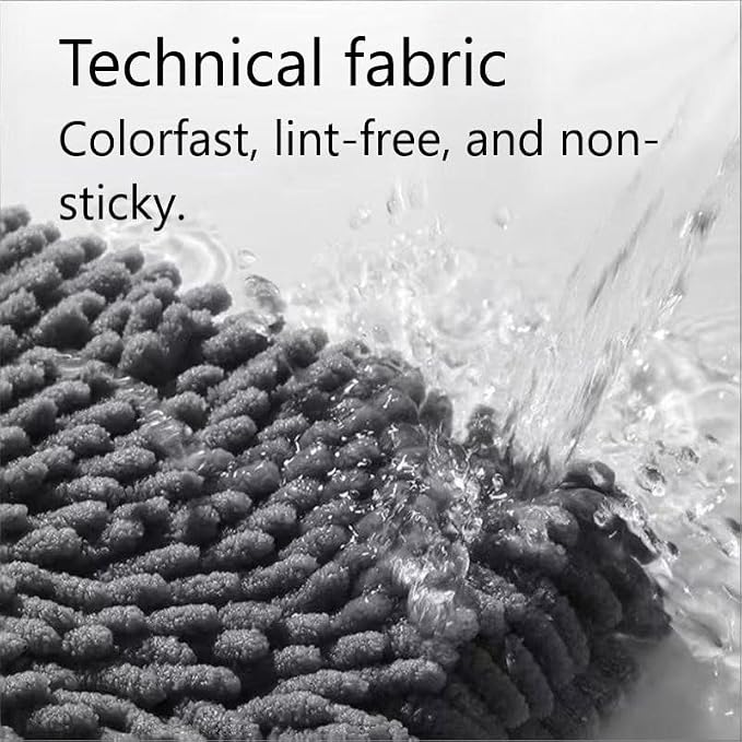 Dog Towel | Quick Dry Ultra Absorbent Microfiber Shammy | Extra Large 24.41x9.06 Dog Bath Towel with Hand Pockets | Dog Drying Towel for Dogs & Cats | Grey, Yellow, Blue (Blue)
