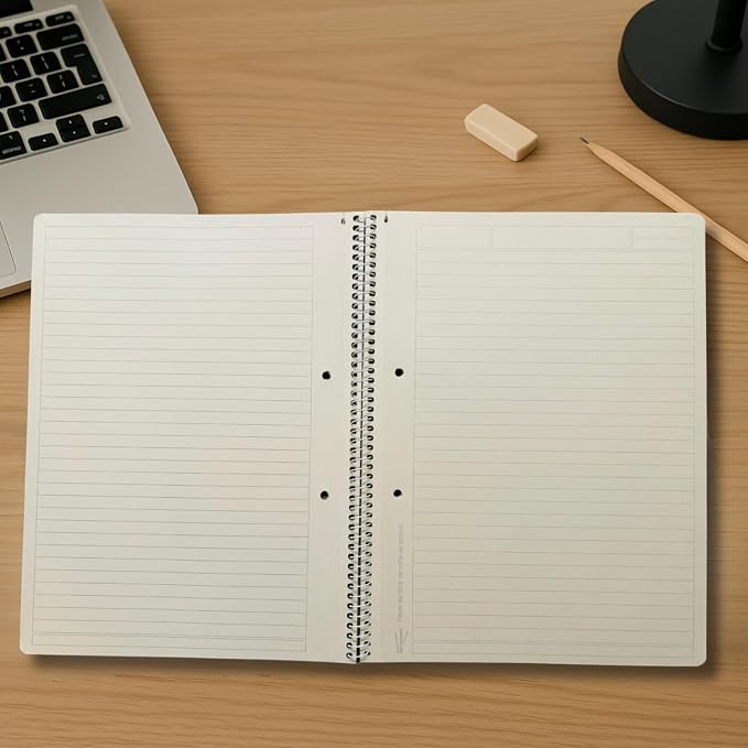 Spiral Lined Notepad with Perforated Edges - 8.7x11.5 Inches, No Tree Used, Sugarcane Fiber - Unbleached, Assorted Covers for School, Office & Writing (5 Pack)