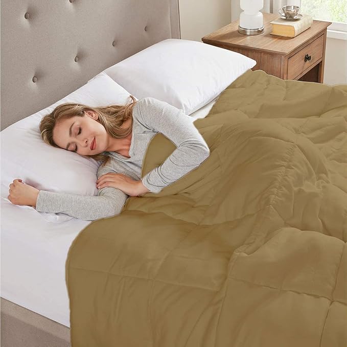 All Season Hypoallergenic Luxurious Down Alternative Cotton Comforter, Ultra-Soft 750 Fill-Power Twin XL Size Measures 68" x 92", Taupe