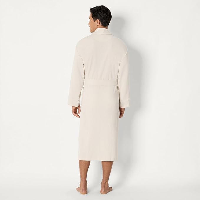 Amazon Essentials Men's Lightweight Cotton Waffle Bathrobe (Available in Big & Tall)