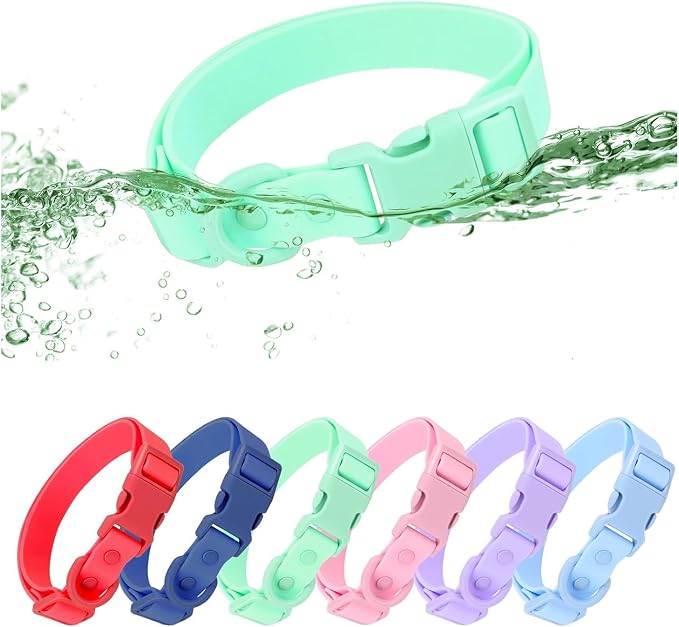Ovale Waterproof Dog Collar Leash Combo Set, Durable and Easy to Clean, for Medium Dogs.(M, Light Green)