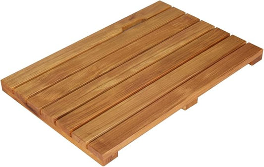 Natural Wooden Shower Mat,Bamboo Duckboard Bath Mat,Waterproof Wooden Slatted Duckboard for Bathtub Spa Sauna, Non-Slip Floor Mat for Indoor and Outdoor, Customizable,30x70cm/12x28in