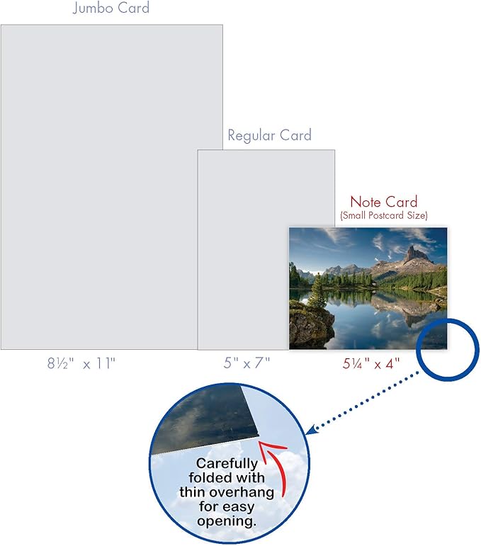 The Best Card Company - Box of 10 All Occasion Cards Blank (4 x 5.12 Inch) - Scenic Landscape Cards Assorted - Reflections M1728BN