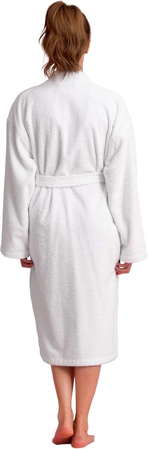 Women's Turkish Terry Kimono Style Bathrobe - 100% Cotton Robe for Women - Comfortable & Absorbent - Soft & Cozy Wear