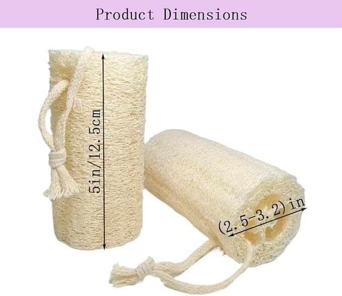 Natural Loofah Exfoliating Body Scrubber,Bath Shower Loofah Sponge for Women and Men,Made with Biodegradable Shower luffa Sponge,for Body that Gets You Clean(3 PC)