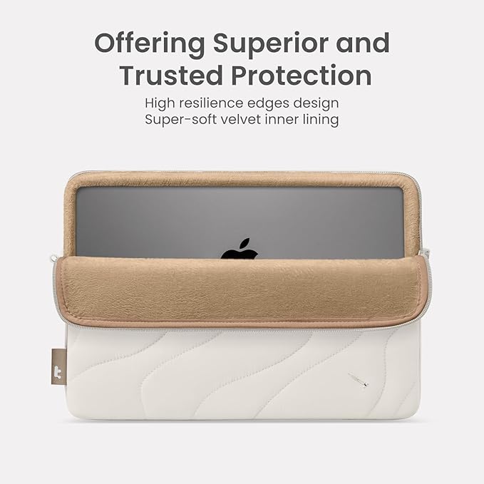 tomtoc 360 Protective Puffy Laptop Sleeve Set for 13-inch MacBook Air M5/A3449 2026, M4/A3240, M3/A3113, 13" MacBook Neo/Pro, Quilted Soft Puffer Bag with Tech Pouch for 13-inch Surface Pro Copilot+PC