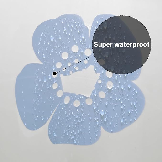 Plastic Shower Liner - Premium EVA 5G Shower Curtain Liner with Rustproof Grommets and 3 Weighted Magnets, Waterproof Shower Curtains for Bathroom (Cute Flower, 72" x 72")