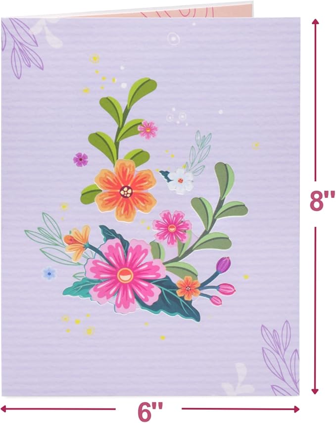 Paper Love Frndly 3D Pop Up Happy Mothers Day Card, Handcrafted - 100% Recycled and Eco-Friendly, 8" x 6" Cover - with Note Tag