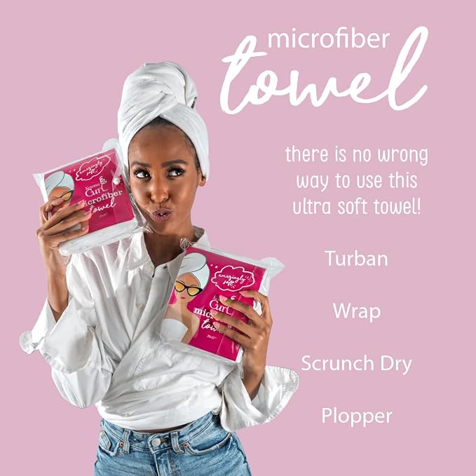 Microfiber Hair Towel Large | 20 x 37 Inches | Anti-Frizz Microfiber Towel for Curly Hair | Super Soft Absorbent Hair Wrap Turban | Fast Drying Gentle Alternative to Cotton