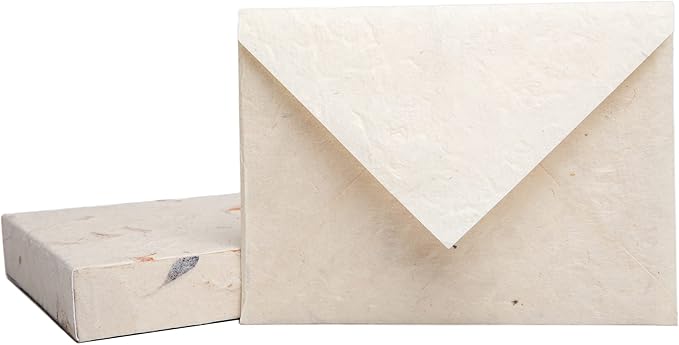 HIMALAYAN BAZAAR Lokta Paper Greeting Cards and Envelope Set - Ecofriendly Stationary Blank Note Cards | All Occasion Greeting Cards | Handmade in Nepal