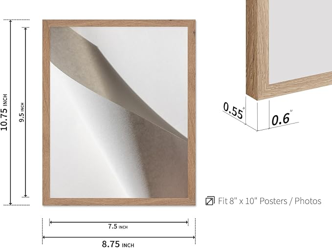 Monem Art Minimalist Folded Paper Abstract Print - Scandinavian Neutral Texture Art Poster - Wall Decor for Living Room, Bedroom or Office - 8x10 Beige Framed Wall Art by Mareike Bohmer