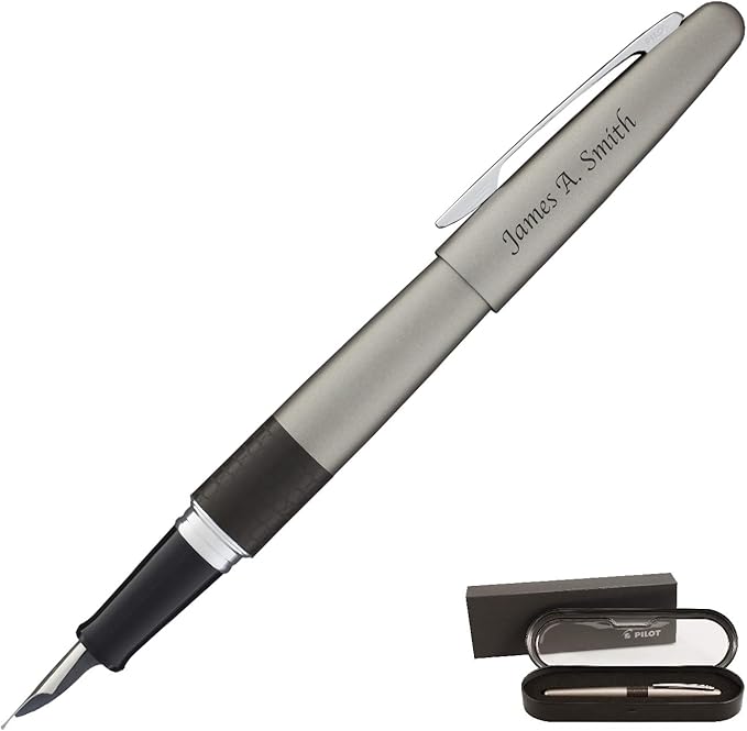 Goldspot Personalized Pilot Metropolitan Animal Lizard Fountain Pen in Custom Engraved Pen in Matte Bronze