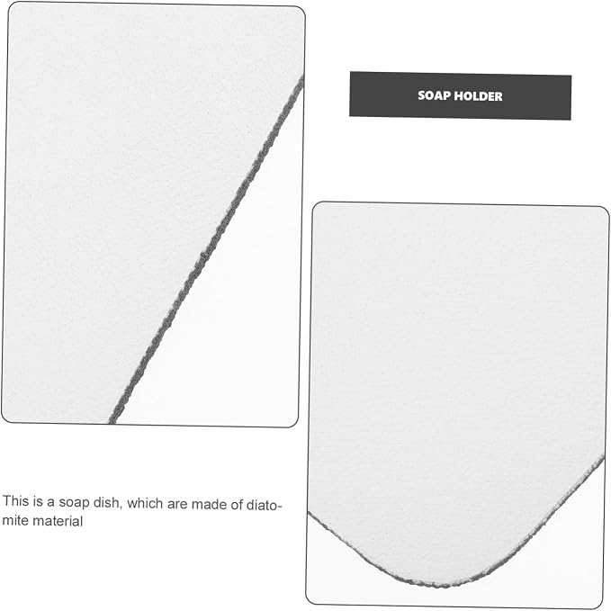 IMIKEYA 2pcs Non-Slip Diatomite Soap Dish for Bathroom Quick Dry Safe Eco-Friendly