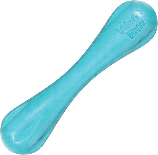 WEST PAW Zogoflex Hurley Dog Bone Chew Toy – Floatable Pet Toys for Aggressive Chewers, Catch, Fetch – Bright-Colored Bones for Dogs – Recyclable, Dishwasher-Safe, Non-Toxic, Large, Teal