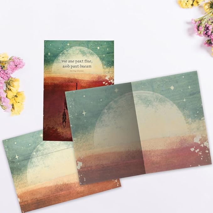 Tree-Free Greetings - All Occasion Cards - Artful Designs - 8 Assorted Cards + Matching Envelopes - Made in USA - 100% Recycled Paper - 5 x 7 - Native American Wisdom (GA31433)
