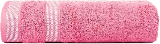 CASA COPENHAGEN Solitaire 6Pcs 100% Egyptian Cotton Large Designer Towels Gift Set- Rosy, 600GSM, 2Bath 2Hand 2Washcloths, Bath Towels for Bathroom Set for Women & Men