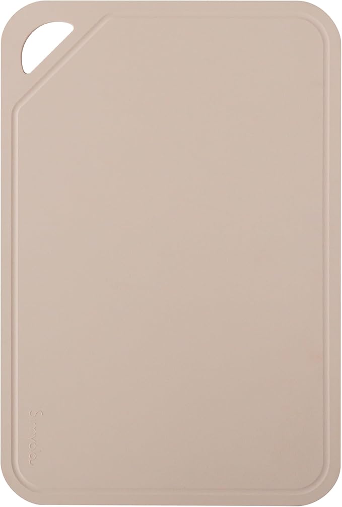 Flexible Cutting Board – Premium TPU Cutting Mat, Thick, Knife Friendly, Non-Slip, Dishwasher Safe Kitchen Prep Board, Made in Korea, Beige Large (1 Pack)