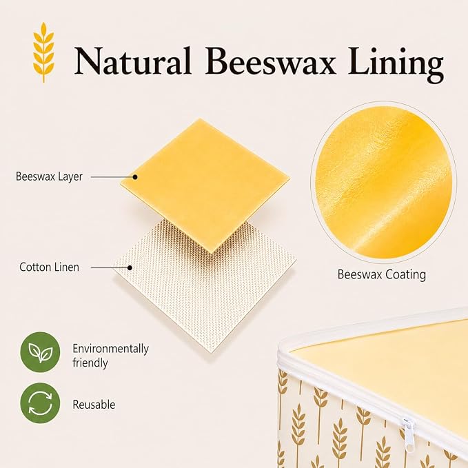 7PCS Bread Bags for Homemade Bread Beeswax Bread Bag