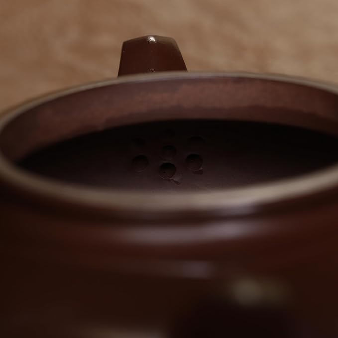 Zisha Teapot, Chinese Yixing Clay Handmade Tea Pot 9.6 Oz, Infuse Brew Kung Fu Loose Leaf Tea Maker (Fuyuan,Purple Clay)