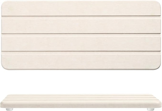 2 Pcs Fast Drying Diatomite Bathroom Tray, Grooved Design, Water Absorbing Stone,Soap Dish Holders for Bathroom Counter, Water Absorbing Stone Sink Organizer for Bathroom and Kitchen (White)