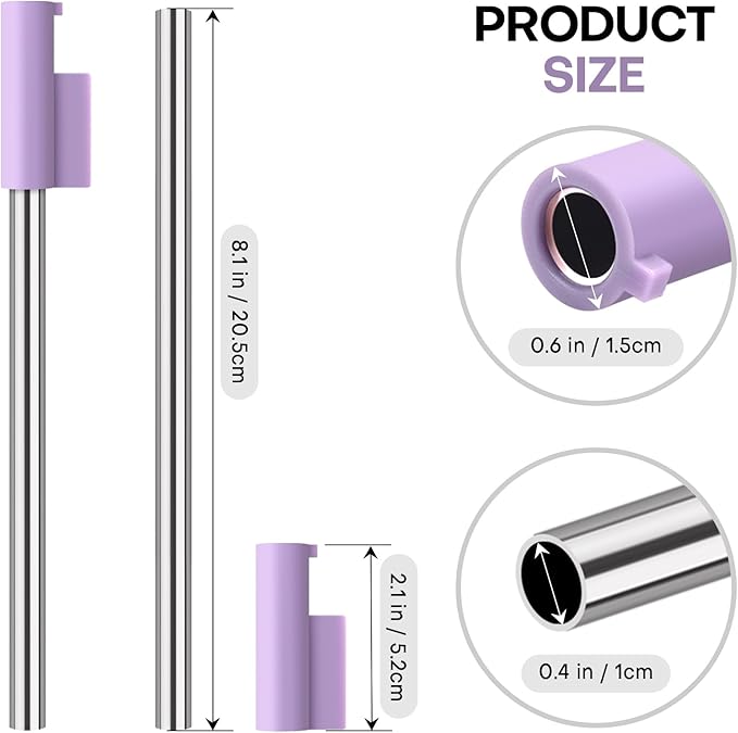 Roliwils 4 Pack Replacement Straws for Brumate Era 40oz Tumbler, Straw Kit with Cleaning Brushes | Reusable Stainless Steel Straw Set | Compatible With Brumate 40oz Tumblers