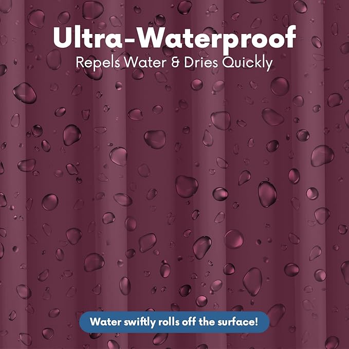 No Smell Shower Curtain Liner 72x72 Dark Purple - PEVA Plastic Shower Curtain for Bathroom, PVC-Free Waterproof Purple Shower Liner with Metal Grommets and Magnet-Weighted Bottom Hem - Washable Liner