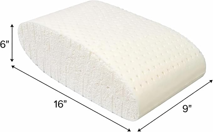 ORGANIC TEXTILES 100% Talalay Latex Bed Pillow with GOTS Certified Organic Cotton Cover (Travel Size 16"x9"x6", Soft) - Pack of 1