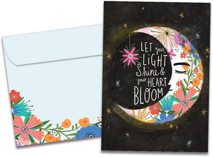 Tree-Free Greetings - Birthday Card - Artful Designs - 1 Card + Matching Envelope - Made in USA - 100% Recycled Paper - 5 x 7 - Let Light Shine (GO65250)