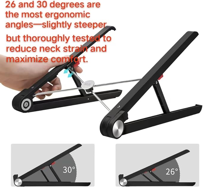 Adjustable Laptop Stand for Desk, Portable Notebook Riser Fits 18 17 16 15 14 13 12 Inch Gaming Laptops & All Computers, Reinforced Nylon+304 Stainless Steel+Silicone, Ergonomic Desktop Stand Holder