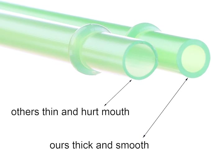 Dakoufish 12 Piece 11 Inch Reusable Plastic Thick Drinking Straws BPA Free Mason Jar Straws Plain Color (11inch,12color)
