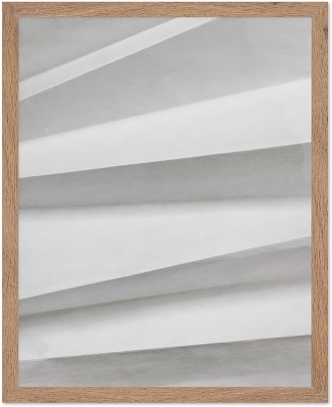 Monem Art Minimalist Paper Fold Abstract Print - Scandinavian Monochrome Texture Poster - Wall Decor for Living Room, Bedroom or Office - 16x20 Beige Framed Wall Art by Mareike Bohmer