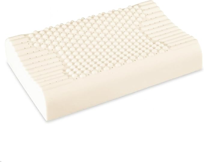 Zenova Natural Latex Pillow — 100% Pure Vietnam Latex Cervical Pillow for Side & Back Sleepers, Dual-Height 4.7"/3.9" Flip, Round Nodule Contour Surface, Premium Gift Box